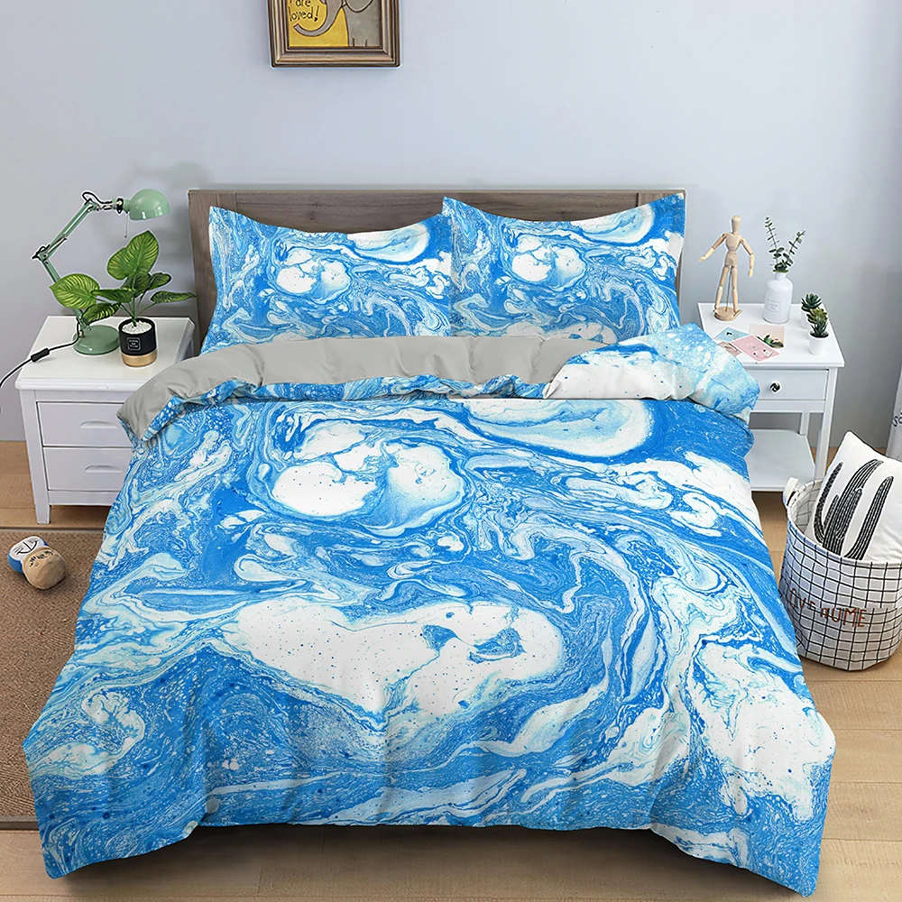 

Marble Duvet Cover for Adult Kids Children with Pillowcase Bedding Set Quilt Cover 2/3pcs Set No Bed Sheet Nordic Watercolor