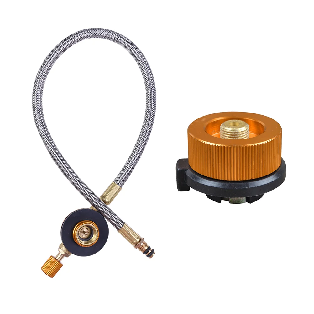 

1 Set Flat Gas Tank Inflation Bottle Type Propane Auto-Off Gas Cartridge Stove Convert Nozzle for Camping Hiking