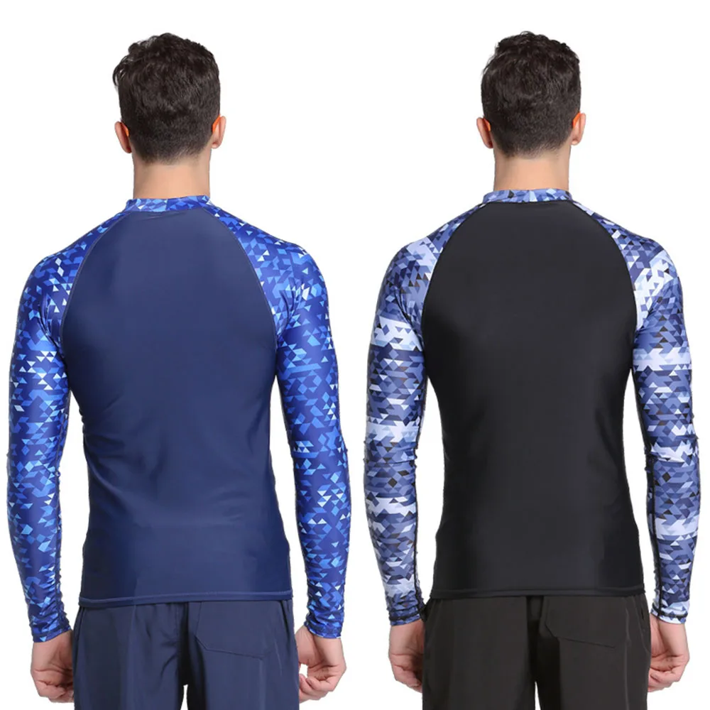 SBART Men's Fashion Split Long Sleeve T-Shirt Quick Dry Beach Swimwear UV Protection Water Sports Diving Surf Suit T-Shirt 2022