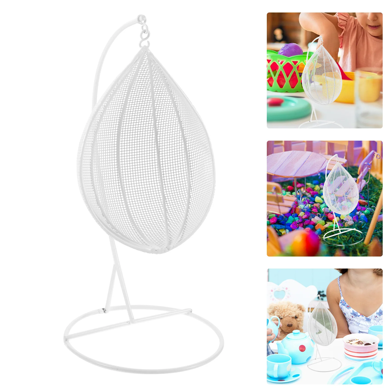 

Dollhouse Swing Mini Accessory Balcony Toys Children Chair Model Kids Swings