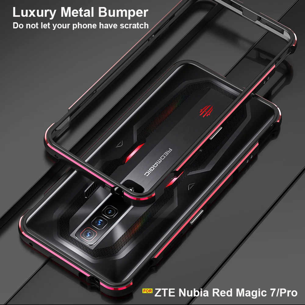

Роскошный противоударный металлический чехол-бампер для ZTE Nubia Red magic 7 Pro, Оригинальный чехол из алюминиевого сплава, металлический чехол, чехлы