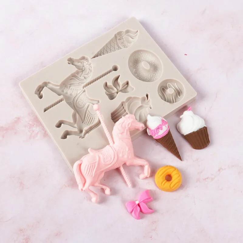 

Ice Cream Cone Cake Mold DIY Girl's Birthday Cake Decorating Silicone Chocolate Mold Lollipop Fondant Mold Kitchen Bakeware