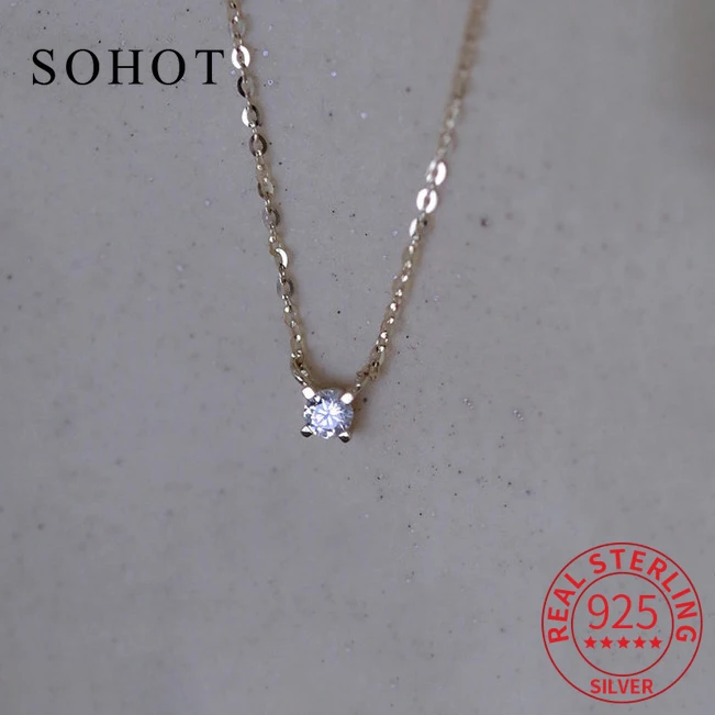 Женское круглое ожерелье из серебра 925 пробы с фианитами