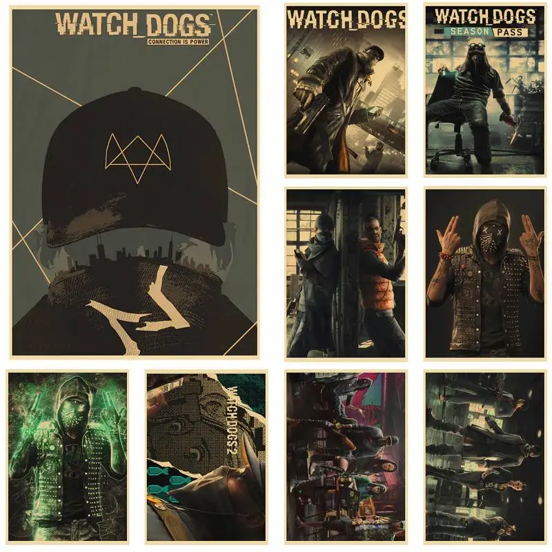 Постер для онлайн-игр Watch Dogs большой плакат в стиле ретро художественная Наклейка