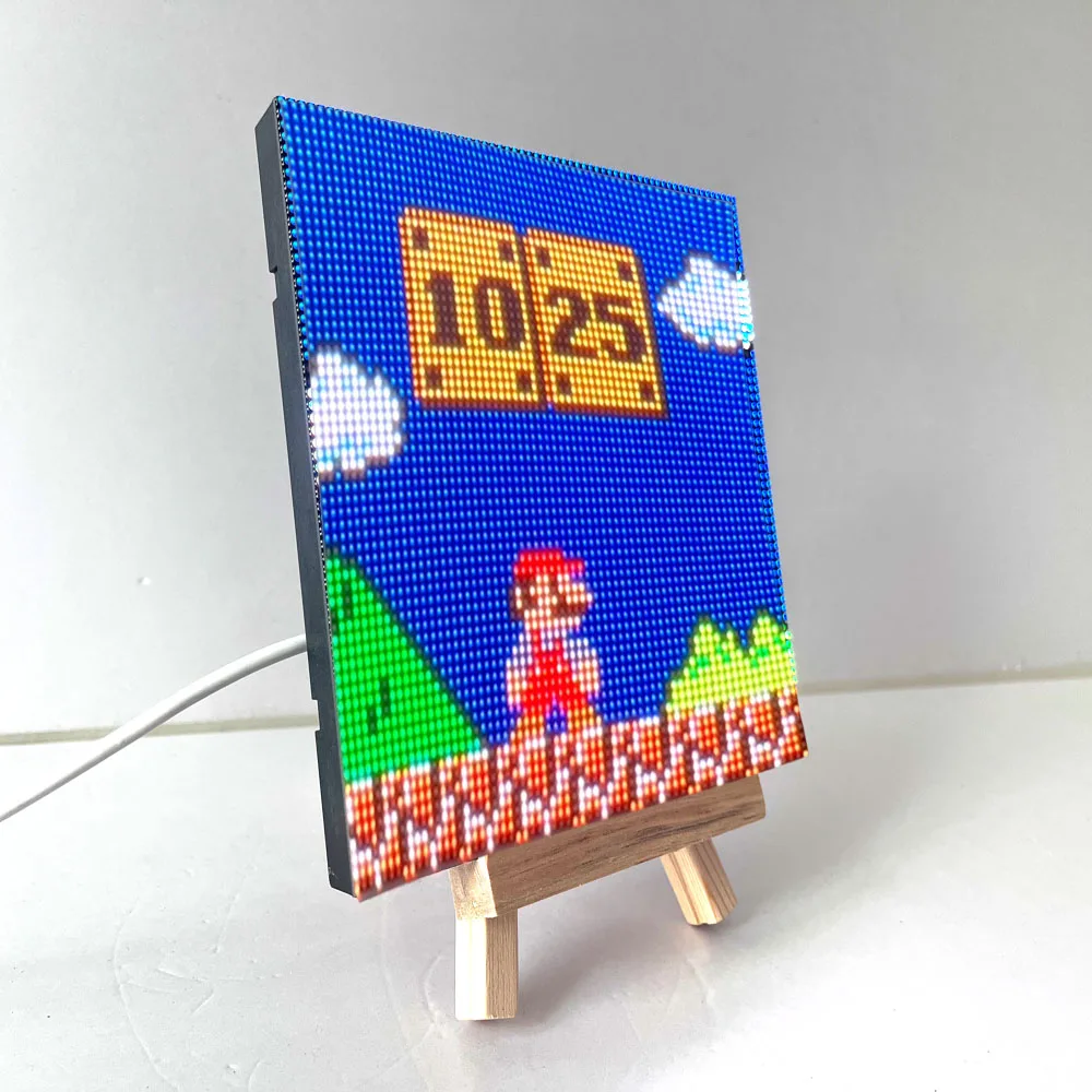 LED Пиксельные часы 64x64 MarioP2.5 пиксельные раскраски транспорт