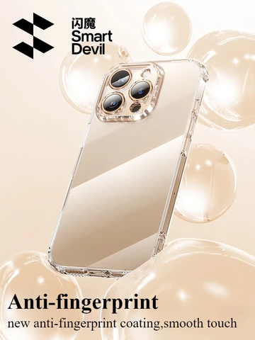 Funda transparente SmartDevil para iPhone Pro Max Pro, cubierta trasera de silicona suave para iPhone, protección de huellas dactilares y protección contra caídas. 16 16 16