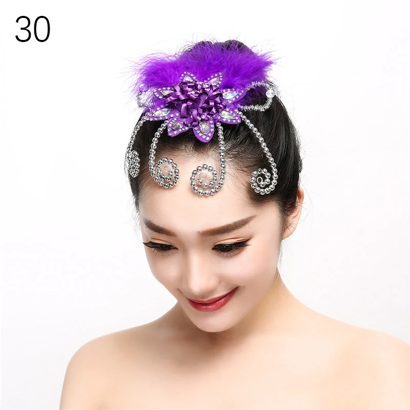 Женская классическая народная тиара с латинскими перьями головной убор