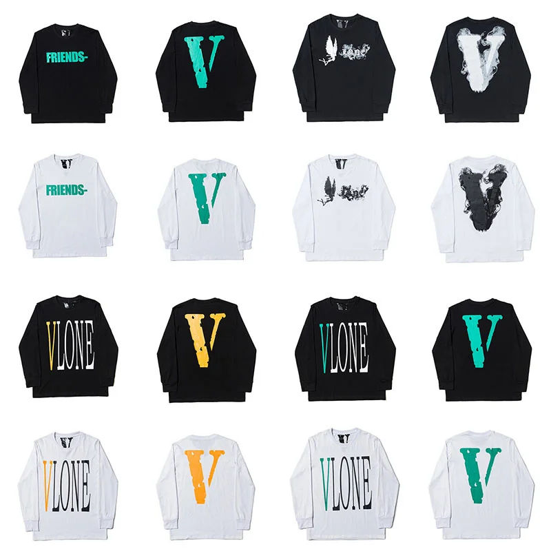 Мужская/женская футболка с длинным рукавом VLONE, Дымчатая Светоотражающая футболка с круглым вырезом, уличный стиль, свободные и удобные толстовки