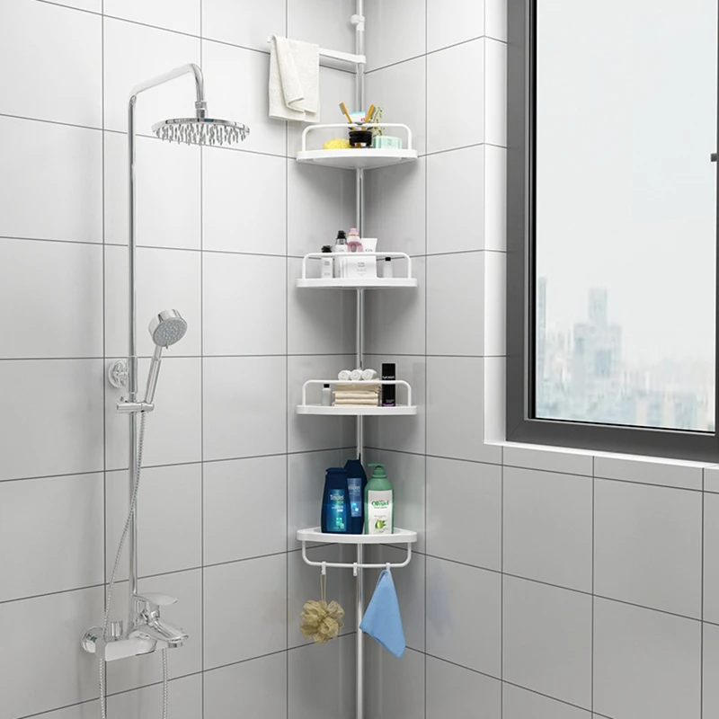 

4-layer non-perforated bathroom shelf, versatile corner storage shelf, bathroom multifunctional corner storage shelf