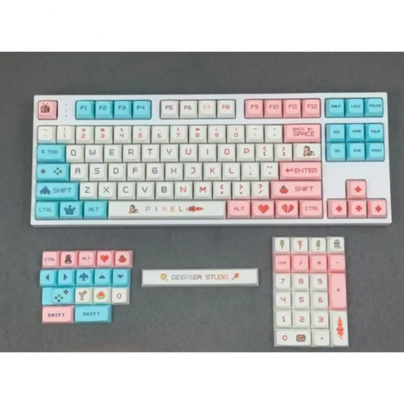 

125 Keys Keycaps Pixel Battle English XDA High PBT Thermal Sublimation Mechanical Keyboard Caps Customized Mechanical Keyboard