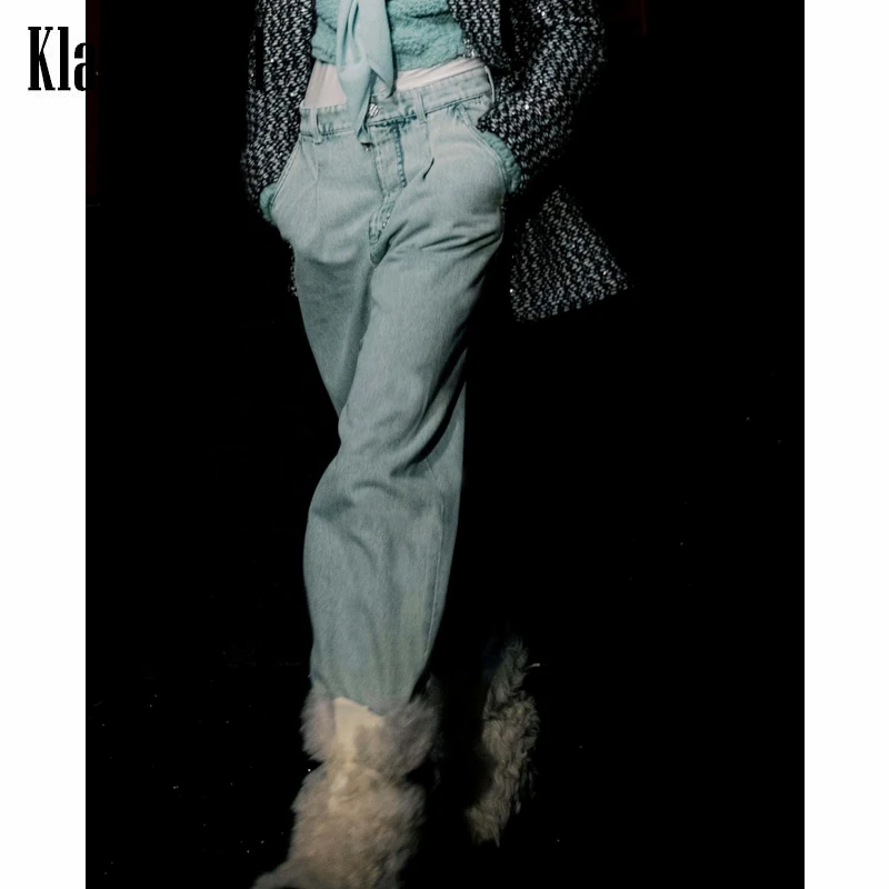 

3.31 KlasonBell Fashion Washed Cotton Gradient Design Harem Jeans Women 3 Color