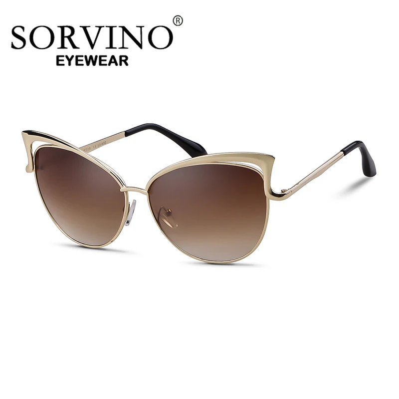 Солнцезащитные очки SORVINO кошачий глаз женские брендовые дизайнерские зеркальные