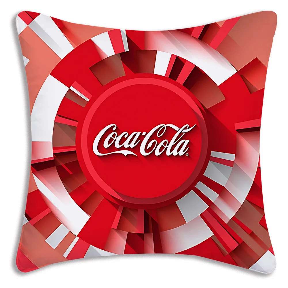 Pillow Covers Cartoon C-Cocas C-Colas Sofa Decorative Home Double-sided Printing Short Plush Cute Cushion Cover