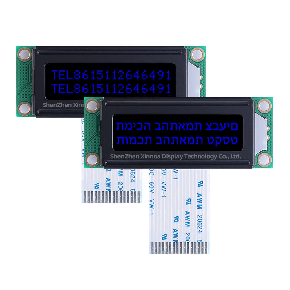 53x20 мм FPC25MM 02X1 6 LCD 1 5 дюймов ST7066U DFSTN черная пленка красные буквы иврит 1602A-20-1A