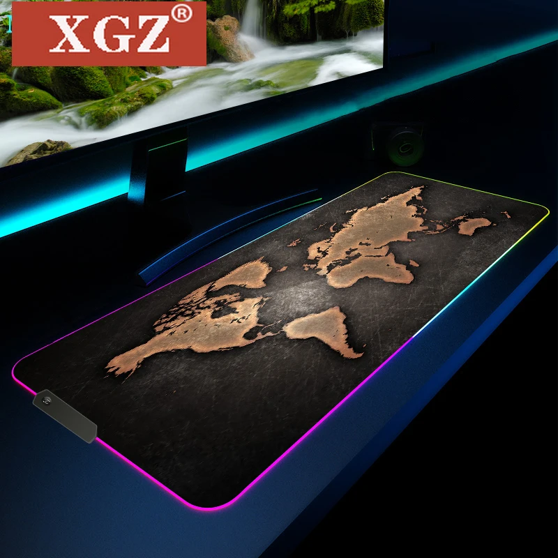 

New World Map Speed Seaming Large Natural Rubber RGB Mouse Pad Waterproof Gaming Table LED Keyboard DOTA LOL