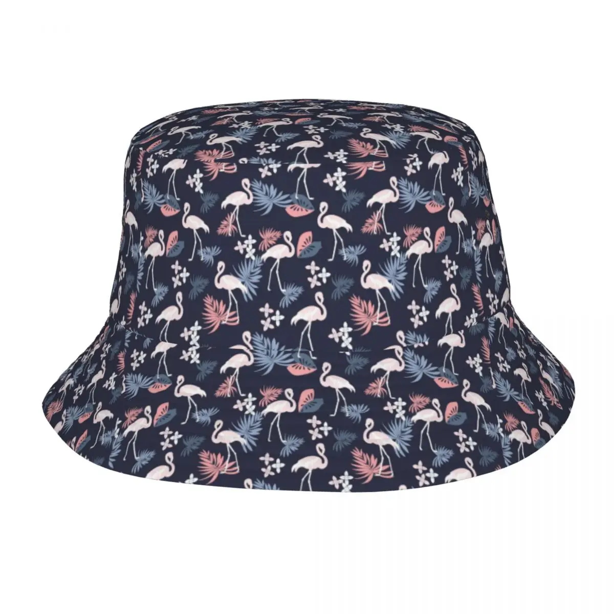 

Custom Flamingo Bird Seamless Pattern Bucket Hats Men Women Fashion Summer Beach Sun Fisherman Cap