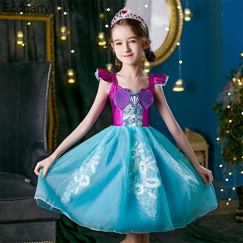 

Детское Сетчатое платье-пачка с вышивкой, фиолетового цвета