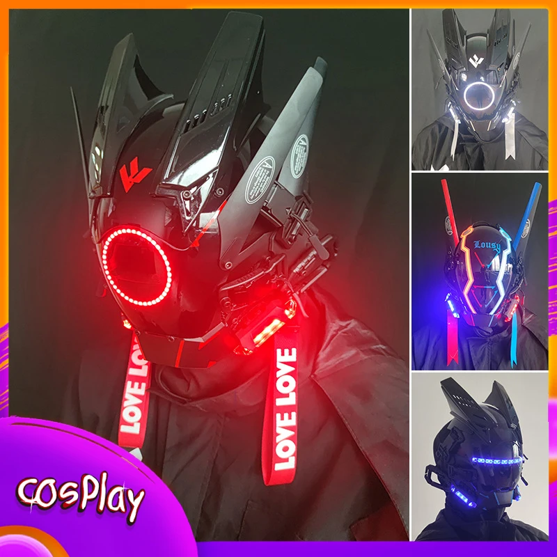 

27 стилей в интернете-панк Самурай шиноби трубка дредов маска шлем Косплей спецназ крутая маска со светодиодной подсветкой подарки на Хэллоуин