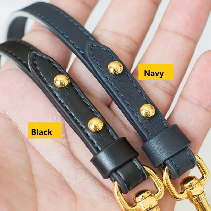 Free Shipping  Width 1cm Black Navy Leather Bag Strap Handbag Schoolbag Replace Belt