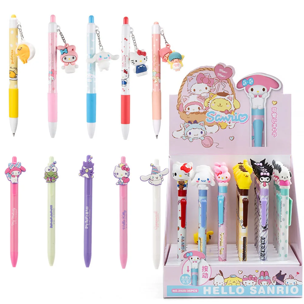 

Sanrio Doll Pendant Pen Signature Pen Anime Hello Kitty Kuromi 0.5mm Neutral Black PenCinnamoroll My Melody Gifts for Children