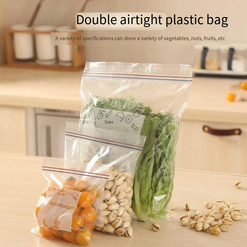 

Self Sealing Food Packaging Bag Household Plastic Packaging Thickened bag for Refrigerator Special Sub-packaging Storage