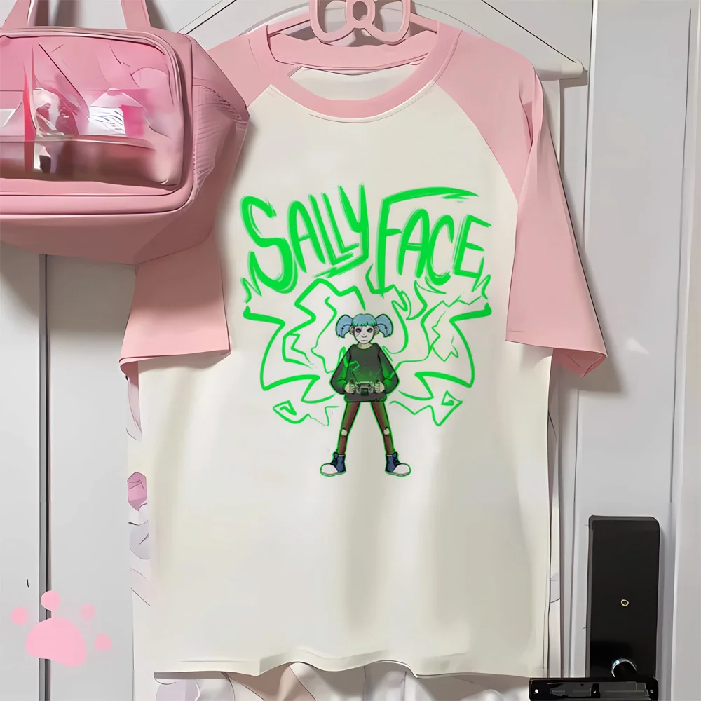 Футболка женская дышащая в японском стиле с принтом лица