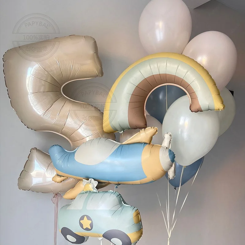 Радужный полицейский автомобиль набор воздушных шаров