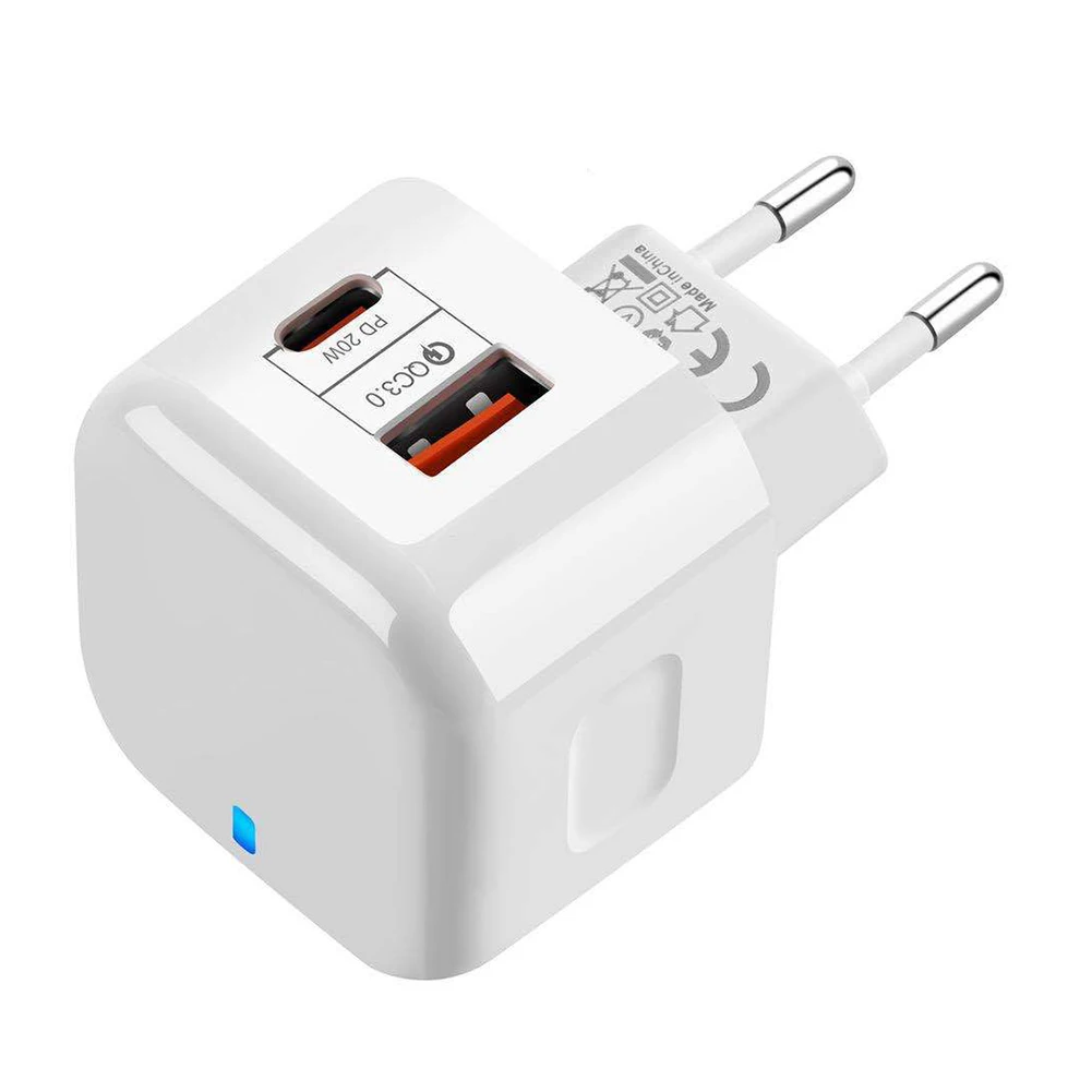 

2 Ports QC3.0 Type C Charger PD 20W Quick Charger USB-C Fast Charging Travel Wall Charger Power Adapter For iPhone 12Pro Max