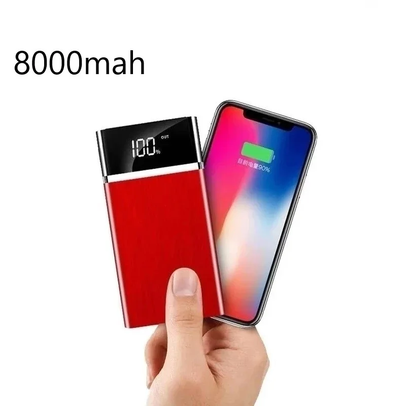 

Power Bank 8000 mAh Portable Phone Charger Outdoor Travel USB Powerbank Digital Display Poverbank for XiaoMi Samsung IPhone