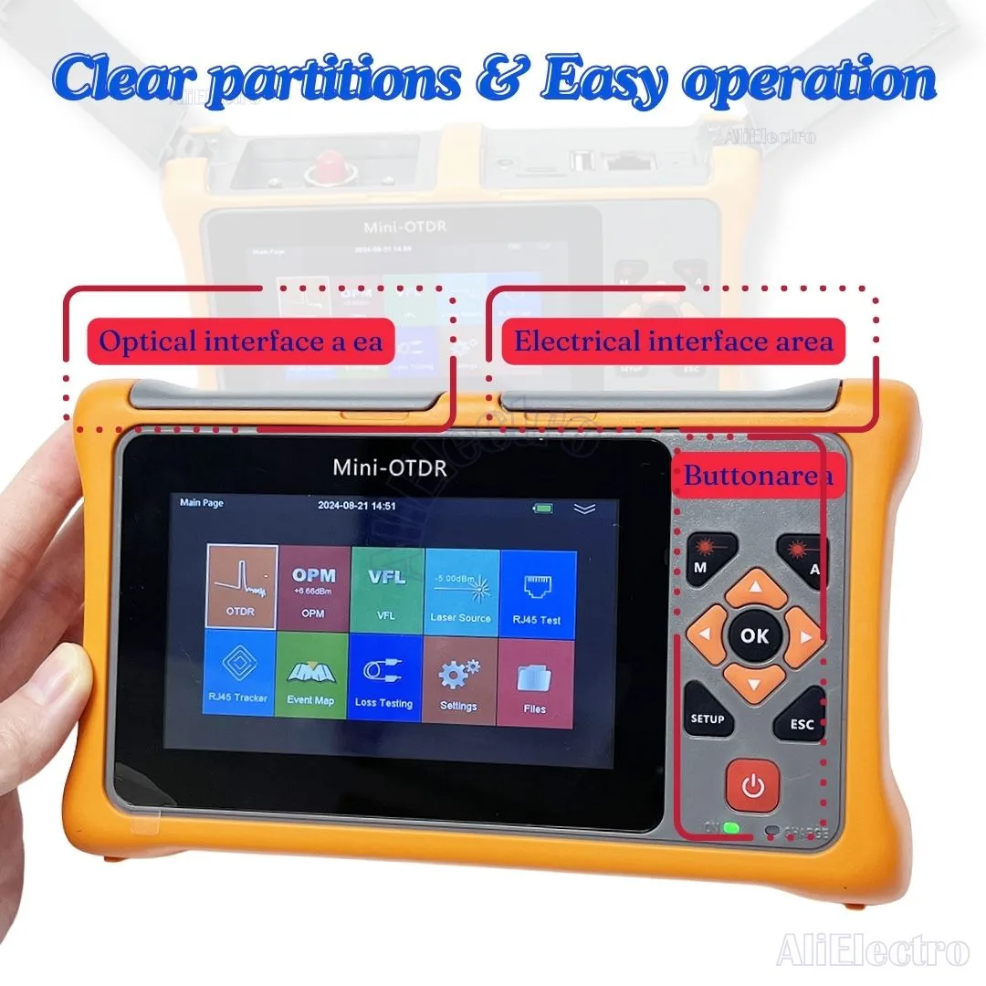 Мини-OTDR 26/24 дБ Многофункциональный активный живой оптоволоконный рефлектометр с