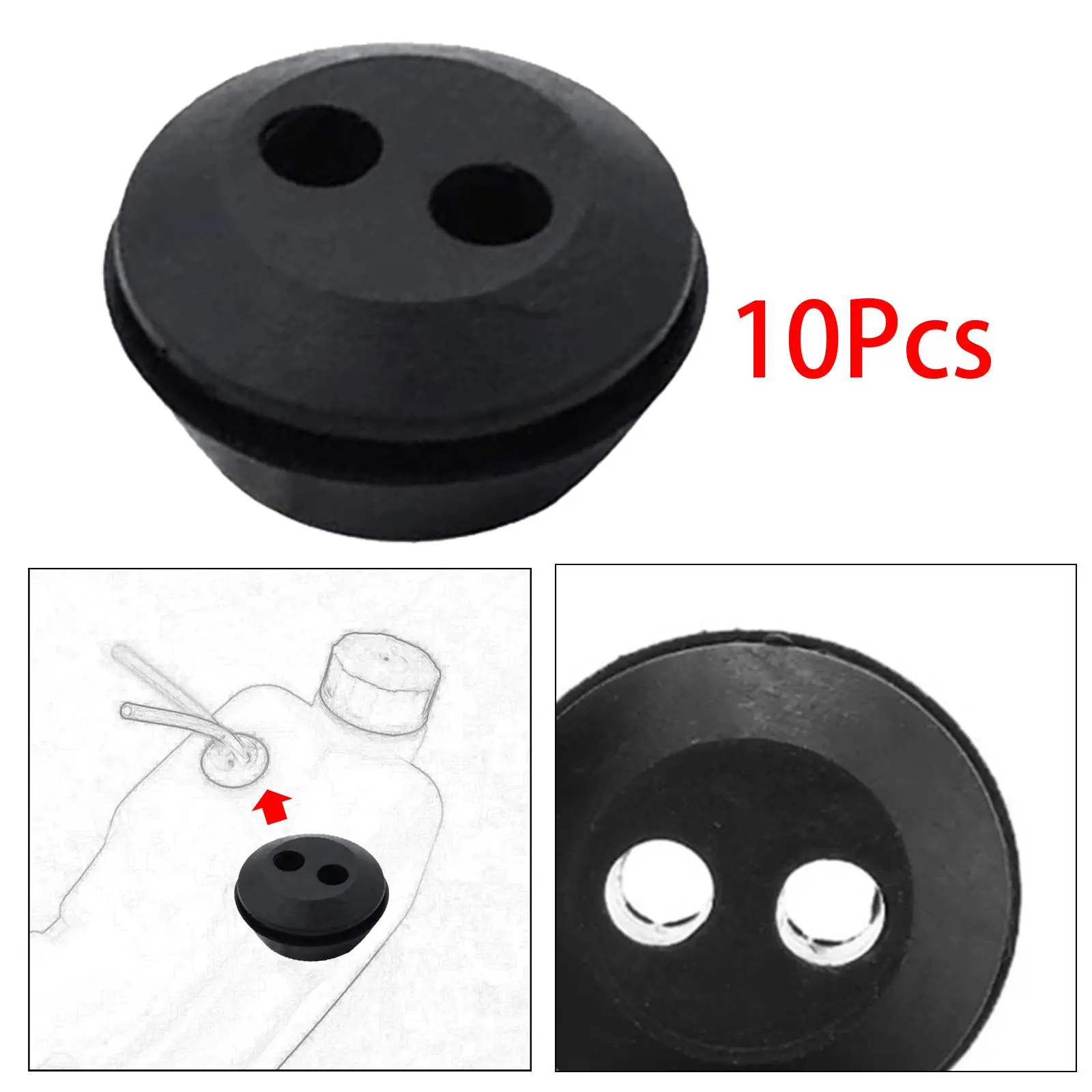 

Rubber Fuel Gas Line Grommet Double Holes Replacement Fuel Oil Pipe Hose Rubber Washer for Trimmer Brush Cutter Part Accessories