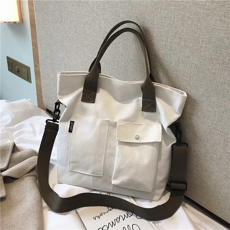 

Холщовая Сумка для женщин, Повседневная вместительная сумка на плечо, модная трендовая дамская сумочка, сумка-тоут с несколькими карманами для женщин, 2023