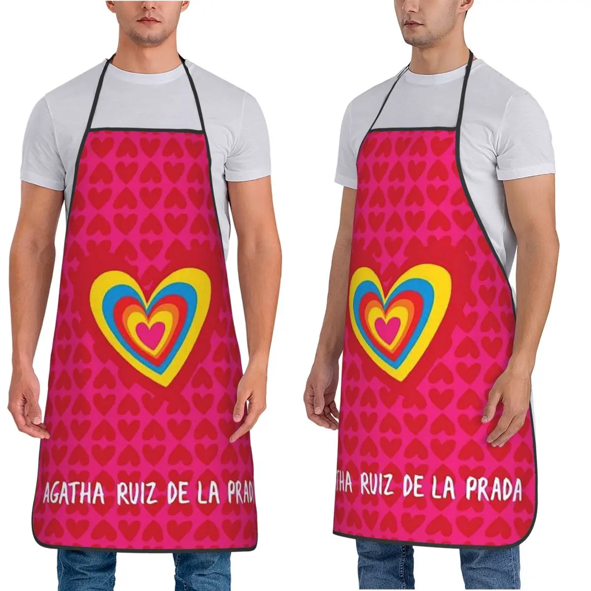Фото Фартук Agatha Ruiz-De La-Prada с узором, водонепроницаемый, для готовки, уборки на кухне, для женщин и мужчин, для садоводства №4