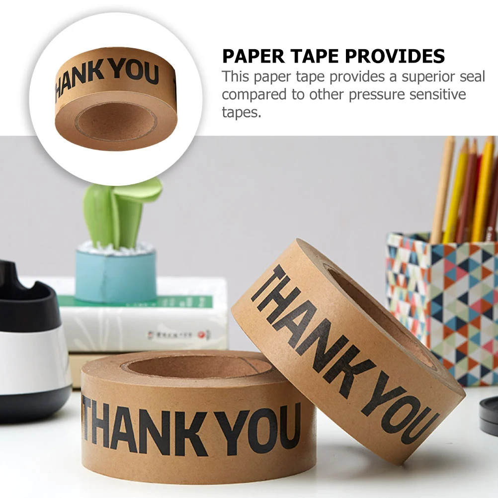 

Tape Thank You Sealing Paper Sticker Packaging Box Stickers Kraft Carton Labels Writable Roll Round Craft Gummed Packing