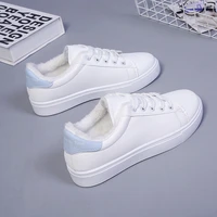 2021 plus velvet womens sports shoes breathable vulcanized shoes womens pu leather platform shoes womens casual white shoes