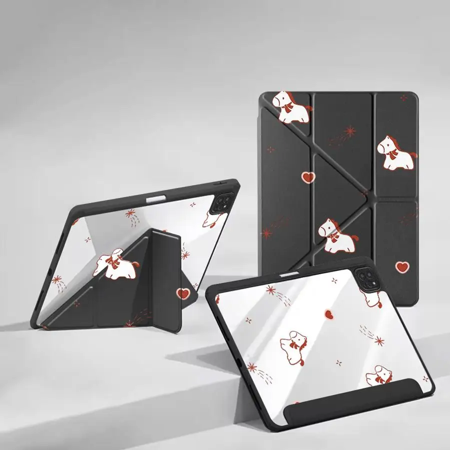 Фото Чехол-держатель для планшетов iPad Mini 6, 7, Air 4, 5, M3, M2, M4, 11 дюймов, Pro 2025, Pro 11, 10, 9, 8, 7-го поколения, 12.9 дюймов, с милым пони №1