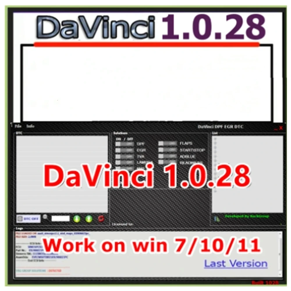 

Davinci Software Newest 1.0.28 PRO CHIPTUNING REMAPPING DAVINCI REMAP Software Davinci Support Win 7/10/11 Automotive software