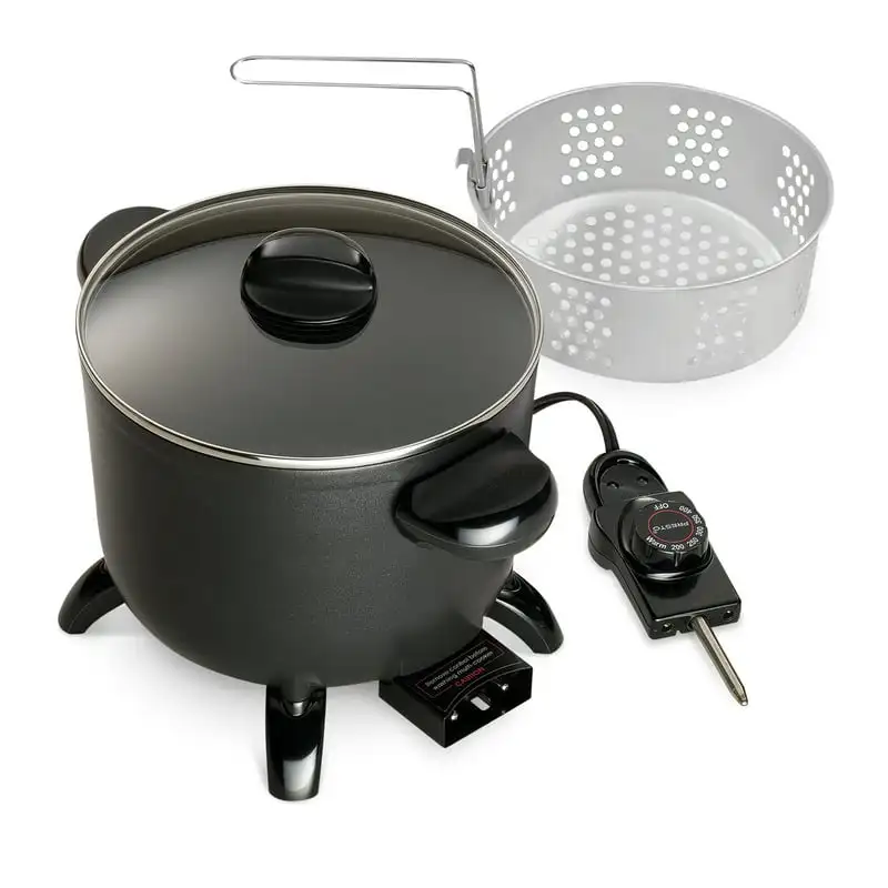 

Deluxe 1.75 Quart Multi-Cooker, Steamer and Deep Fryer Kitchen Kettle - Perfect for All Your Cooking Needs.
