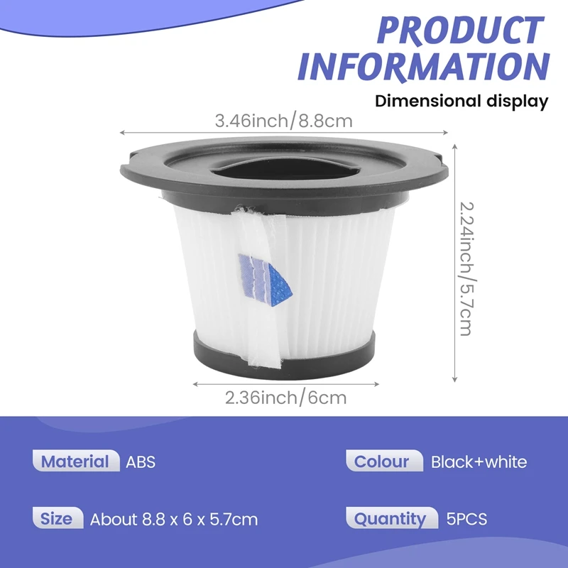 5 шт. сменный фильтр Hepa для Dibea C17 T6 T1 запчасти беспроводного пылесоса
