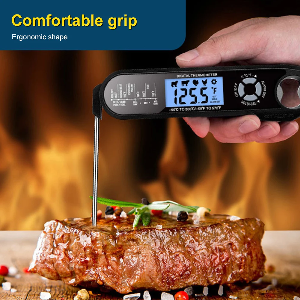 

2 In 1 Meat Thermometer Cooking Food Kitchen BBQ Probe Water Milk Oil Liquid Oven Digital Temperaure Sensor Meter