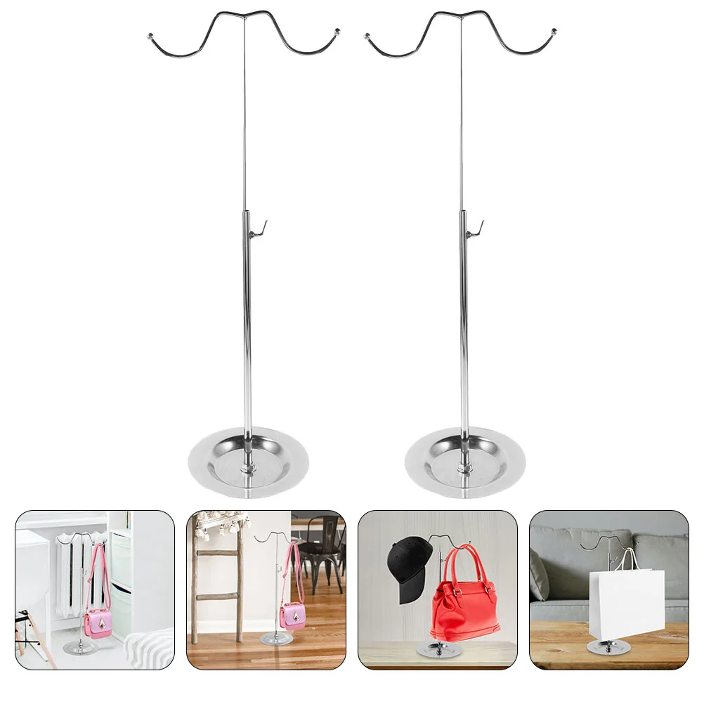 

2 pcs Metal Purse Display Holder Stainless Steel Handbag Display Stand Adjustable Bag Stand