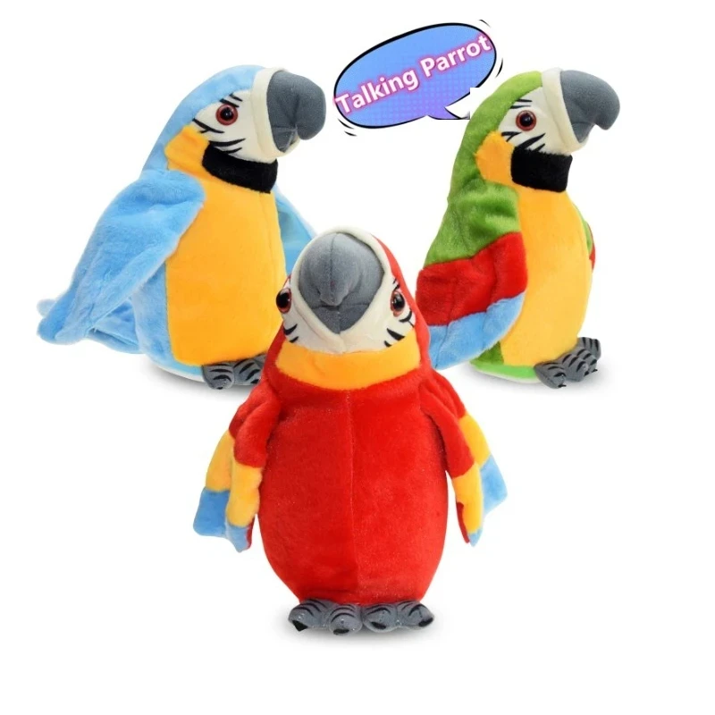 

Electronic Talking Parrot Plush Toys Cute Speaking And Recording Repeats Waving Wings Electric Bird Stuffed Plush Toy Kids Toy