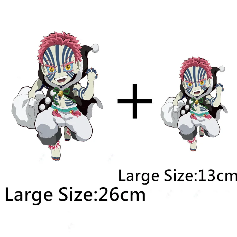 

Anime Demon Slayer Iron On Patches For Clothing Washable Thermal Transfers Akaza Sticker On Clothes T-shirt Jeans Applique