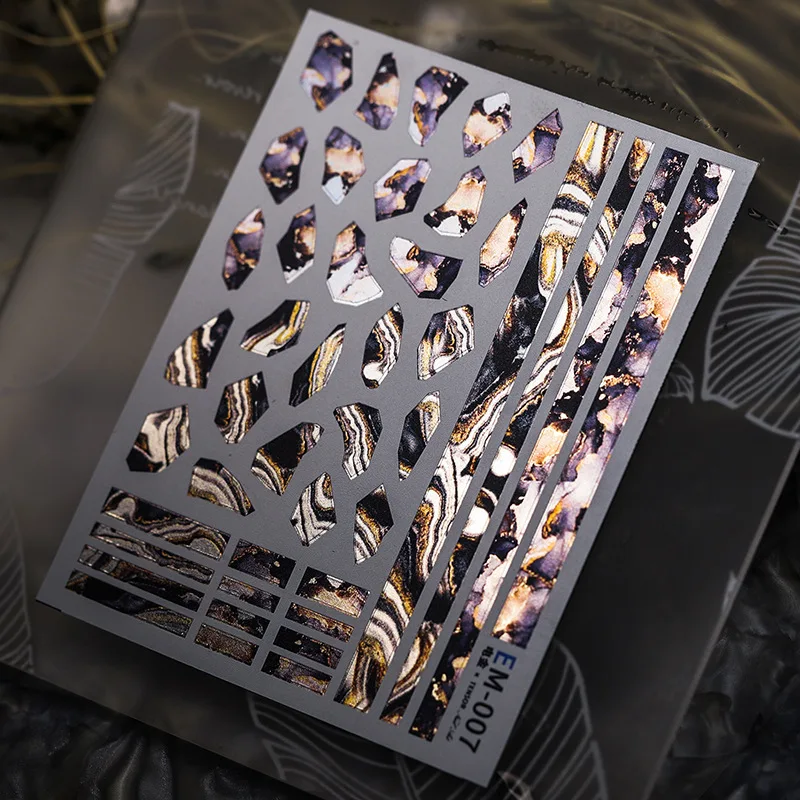 Высококачественная Фольга для ногтей ползунок 3D наклейка несимметричный узор