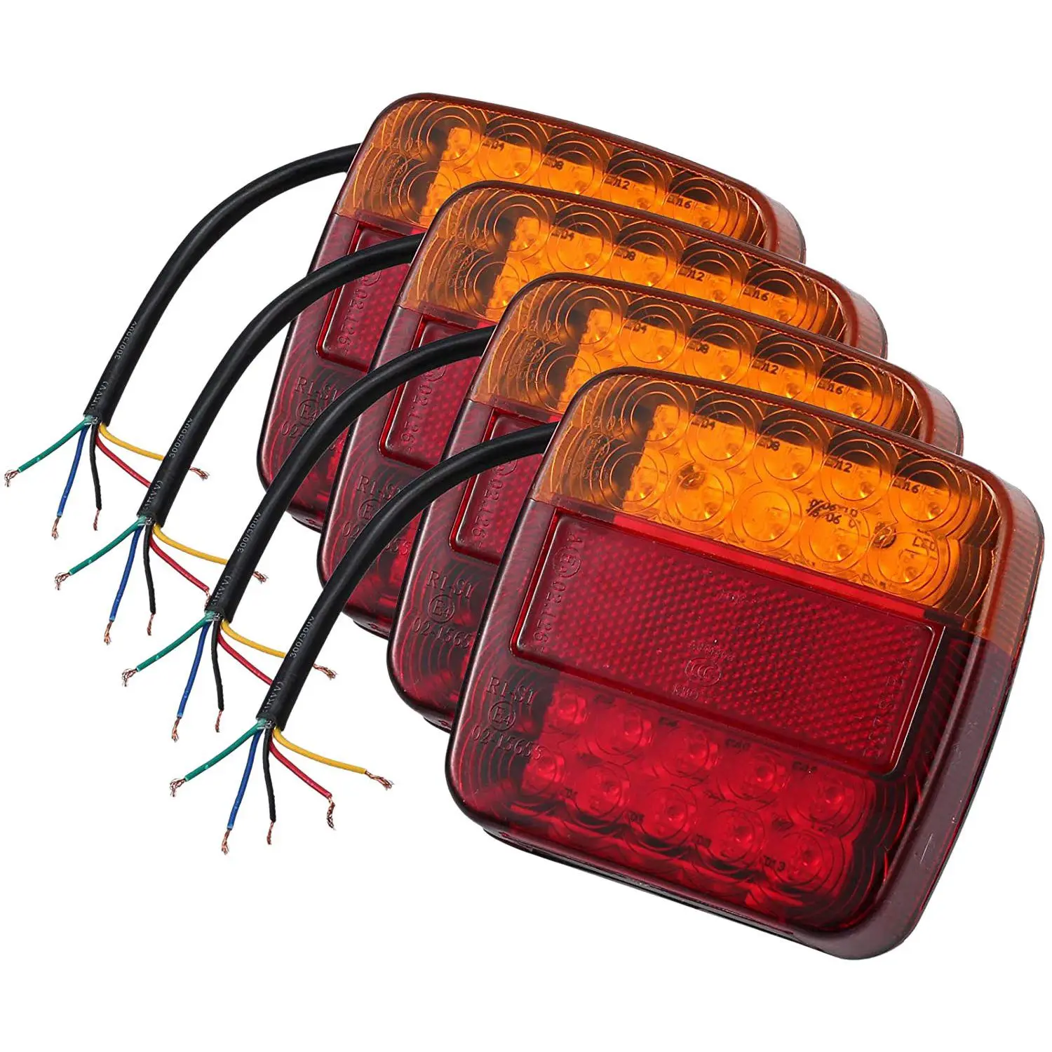 

4Pcs 12V Trailer LED Tail Light 20LED Truck Tail Light Universal LED Brake Backup Light for Trailer Truck Caravan