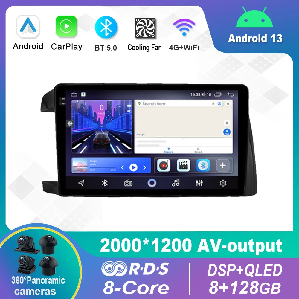 

9 Inch Android 12.0 For Toyota Wish AE10 2003-2009 Multimedia Player Auto Radio GPS Carplay 4G WiFi DSP Bluetooth
