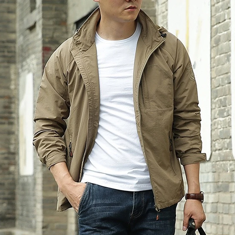 

2022 Men's Casual Jacket Thin Section Breathable Military Style Outdoor Hooded Coat Mountaineering Clothes High Quality Jackets