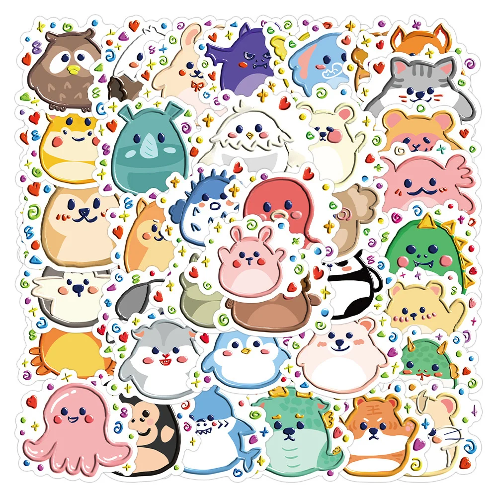 

10/30/50PCS New DIY Animal Cartoon Personality Creative Computer Luggage Table Car Chair Decoration Waterproof Sticker Wholesale