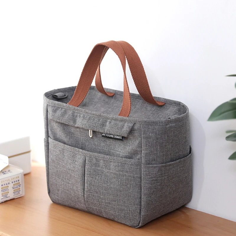 

Large Capacity Portable Thermal Lunch Bag Waterproof Oxford Handbag Cooler Tote For Women Picnic Food Container Multifunction