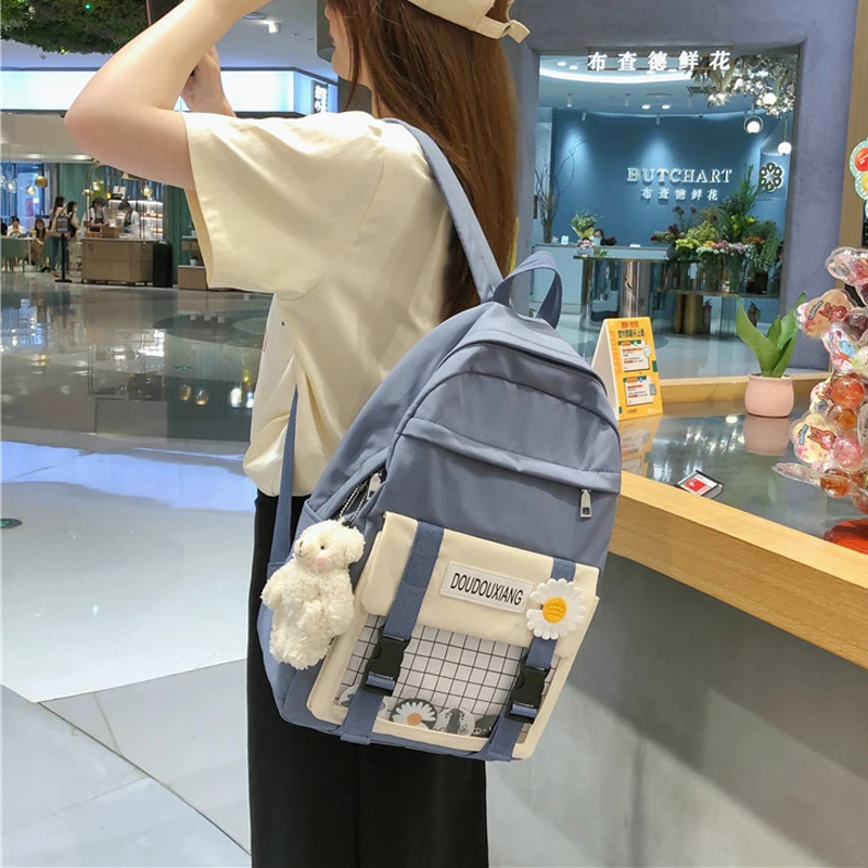 Cute Female Student Backpack Women Flower School Backpacks School Bags Waterproof Backpack Kawaii Backpacks School Girls Bagpack